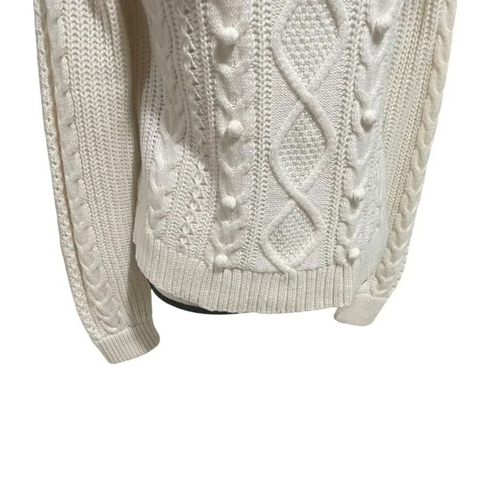 J.crew azra pom-pom cable knit sweater